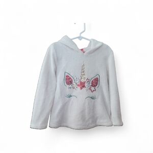Cynthia Rowley White Hoodie with Glitter Unicorn